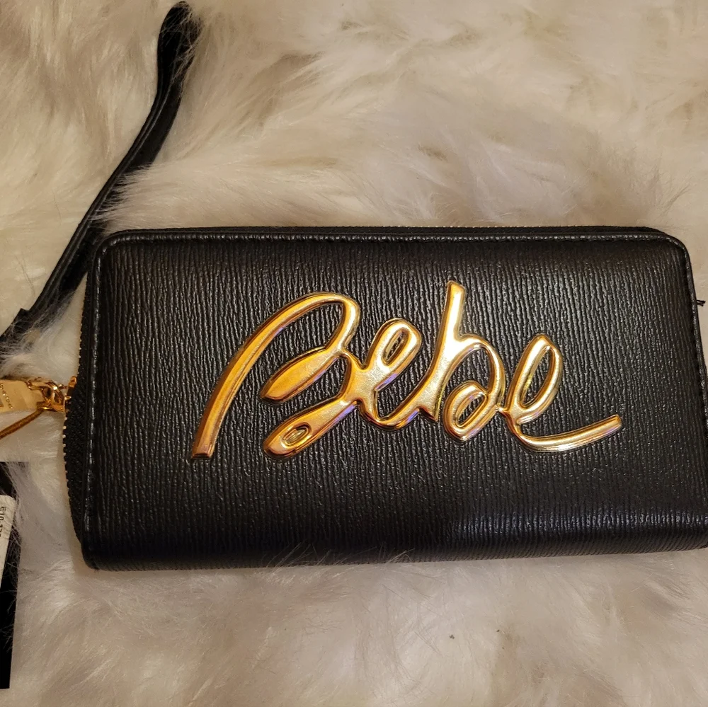 NWT Bebe black, wristlet/wallet - Picture 2 of 3